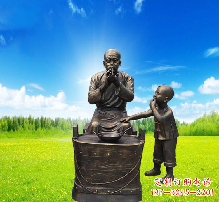 天津糖果小品铜雕吹糖人