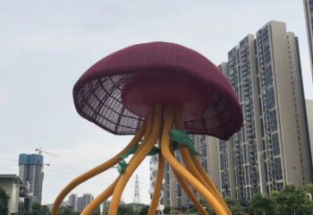天津城市点缀之美——不锈钢蘑菇雕塑