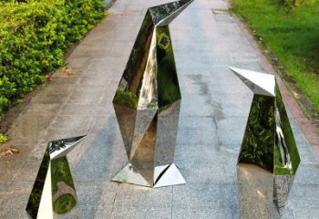 天津精致的抽象不锈钢企鹅雕塑
