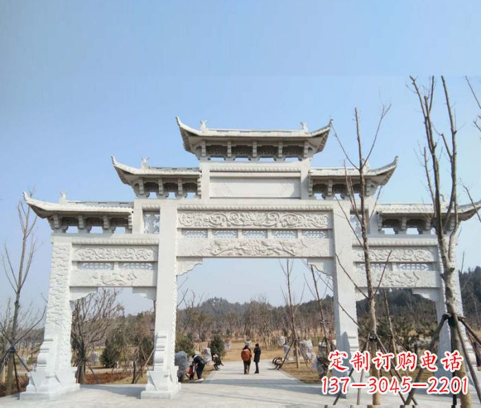 天津“村口三门石雕牌楼”——悠久历史的见证