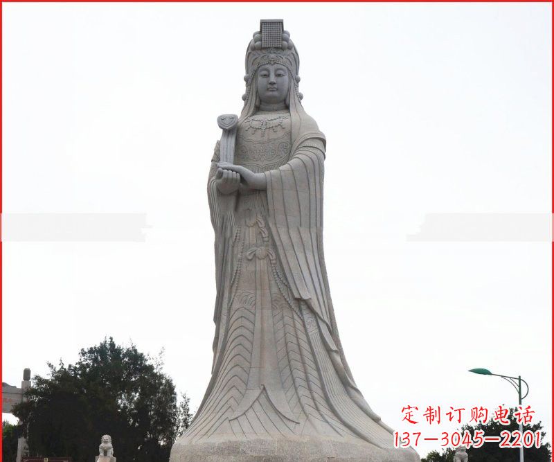 天津大理石大型妈祖神像雕塑