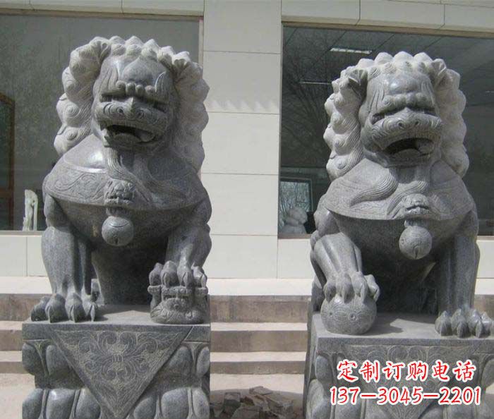 天津大理石雕刻的狮子雕塑