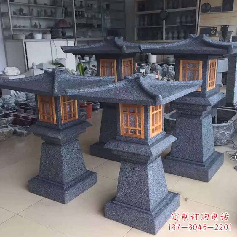 天津大理石仿汉阙石雕灯笼