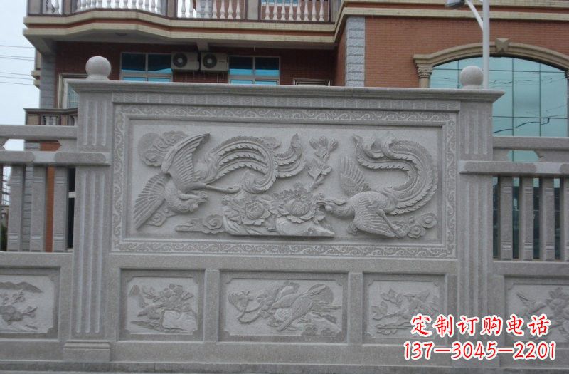天津大理石凤凰壁画浮雕