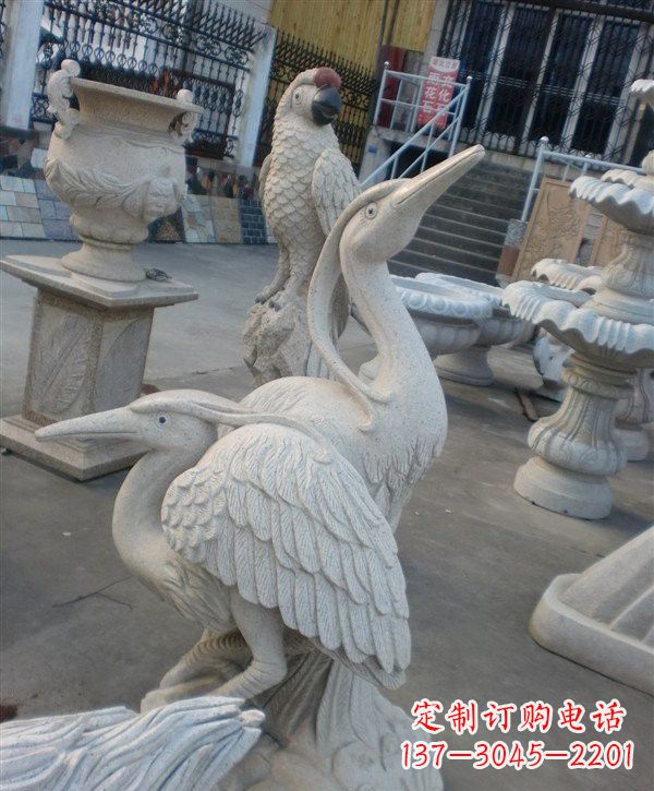 天津中领雕塑仙鹤石雕
