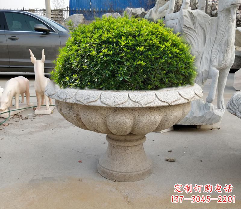 天津优雅大理石花盆雕塑