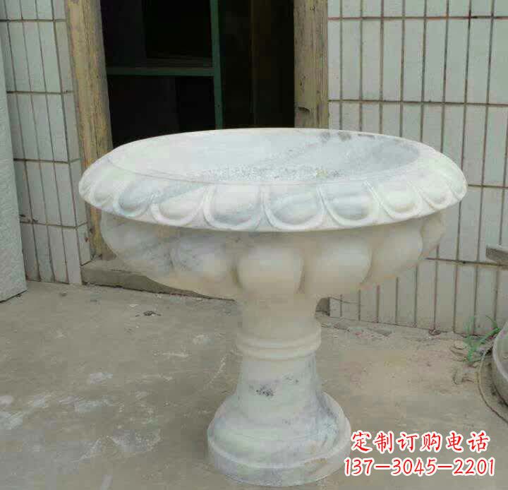 天津大理石花盆雕塑精美绝伦,艺术风采