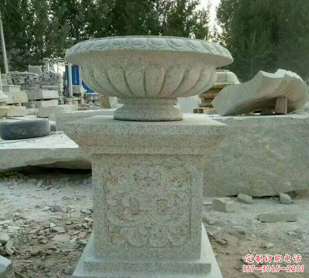 天津大理石花盆雕塑