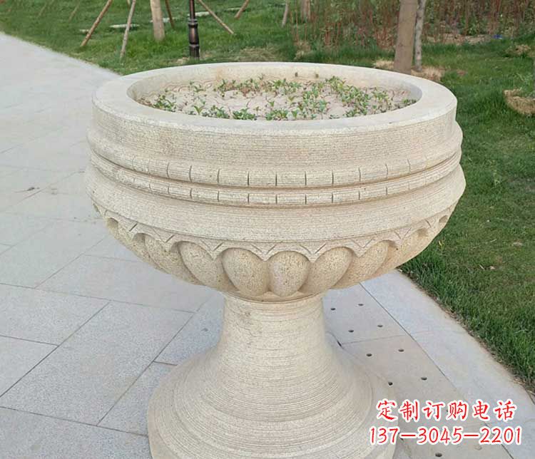 天津大理石花盆石雕