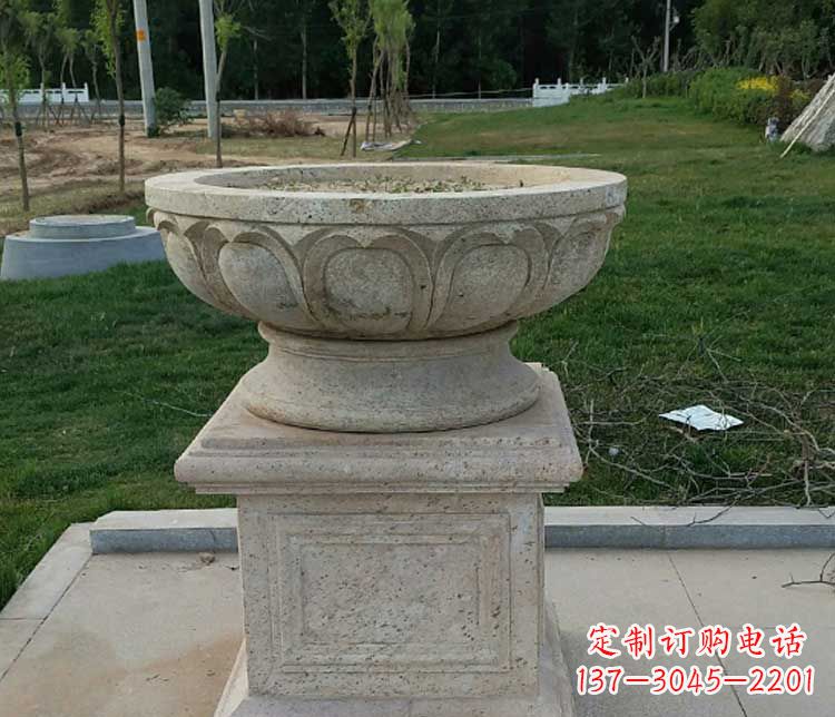 天津大理石花盆石雕