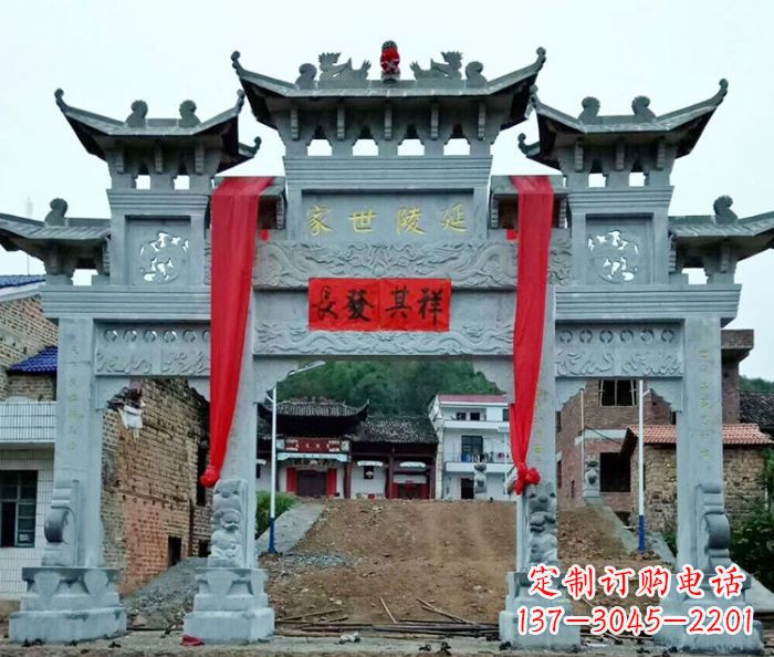 天津精美大理石牌坊雕塑