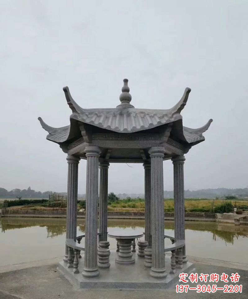 天津大理石凉亭石雕塑,优雅经典无双