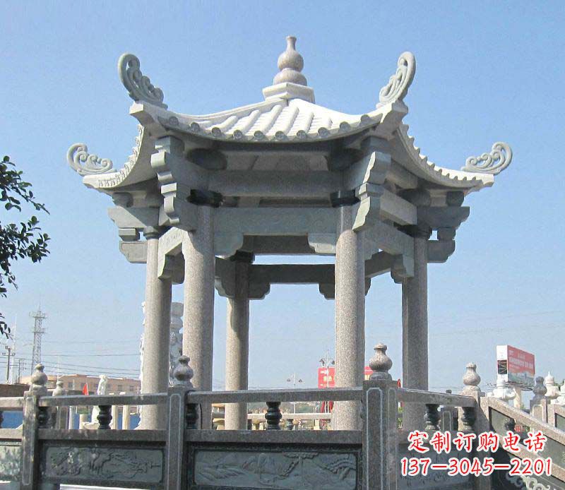 天津大理石六角凉亭石雕,为您的家园带来浪漫情怀