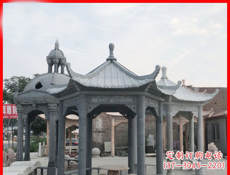 天津六角凉亭石雕