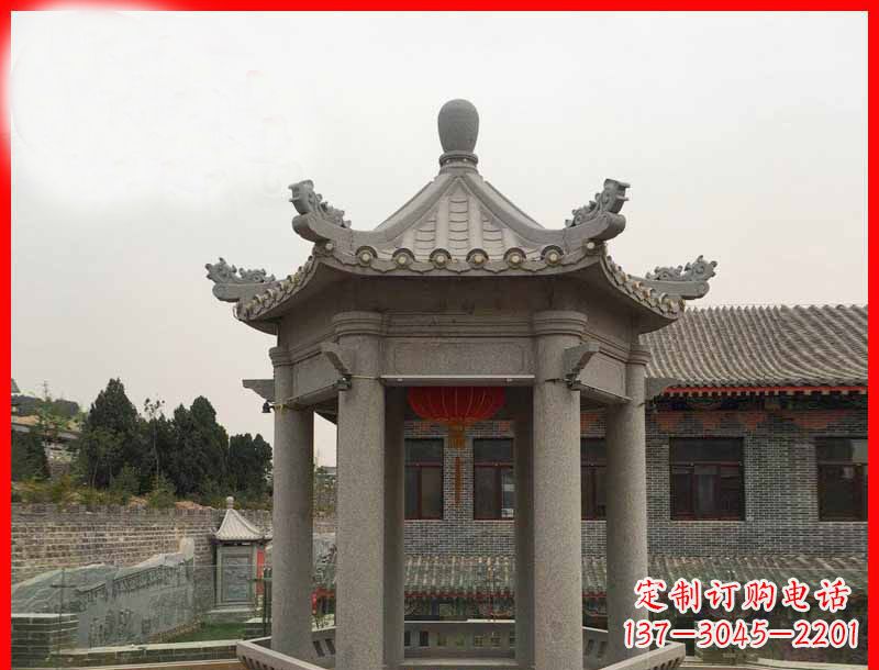 天津大理石六角凉亭石雕