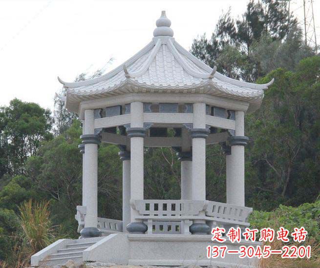 天津大理石六角石雕凉亭营造舒适环境的完美体现