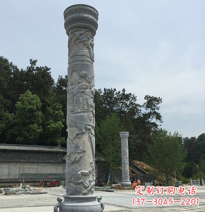 天津大理石龙柱雕塑