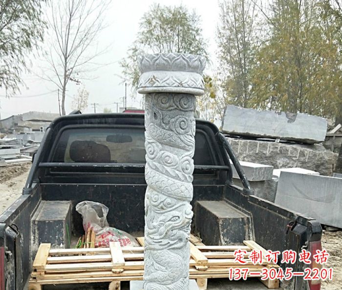 天津大理石龙柱雕塑
