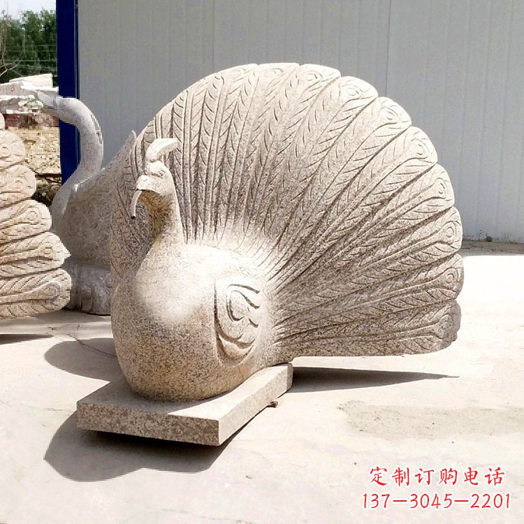 天津大理石喷水孔雀雕塑