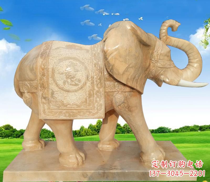 天津大理石喷水大象雕塑