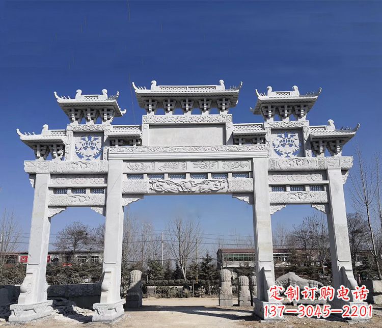天津特色大理石牌坊石雕