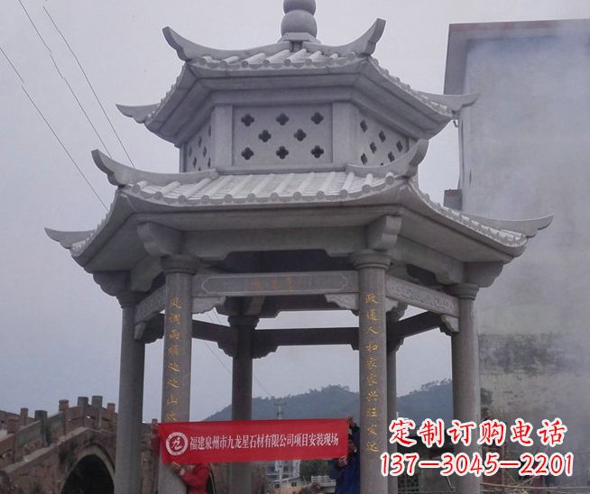天津大理石双层石雕凉亭——独特的艺术结晶
