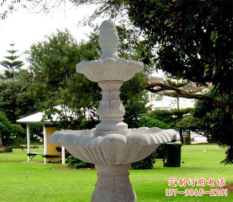 天津大理石双层喷泉雕塑,精美绝伦