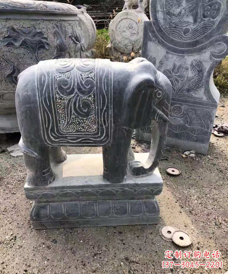 天津大理石大象雕塑