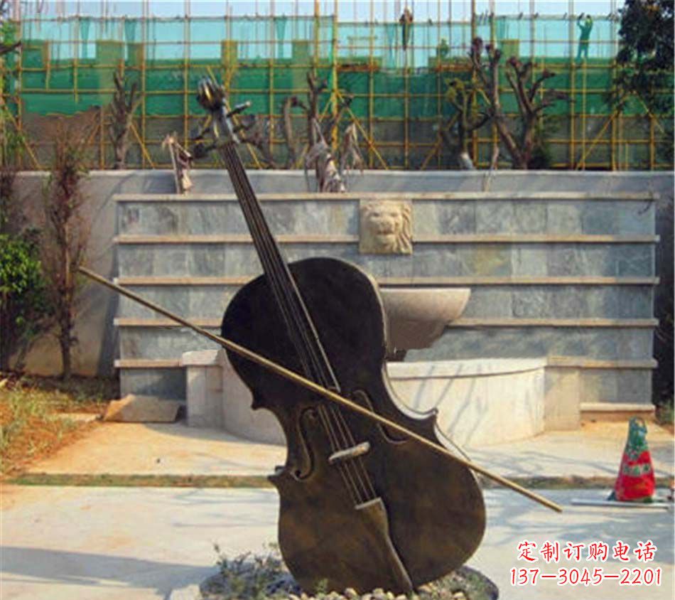 天津精美大提琴铜雕