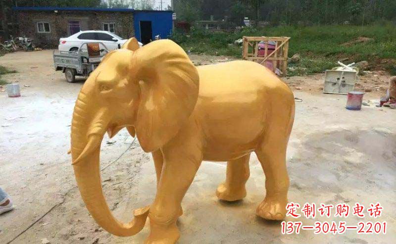 天津大象玻璃钢仿铜动物雕塑