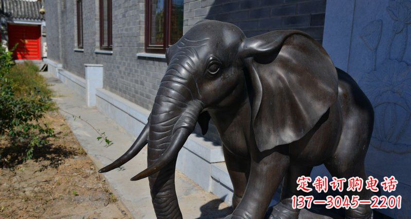 天津优雅大象铜雕