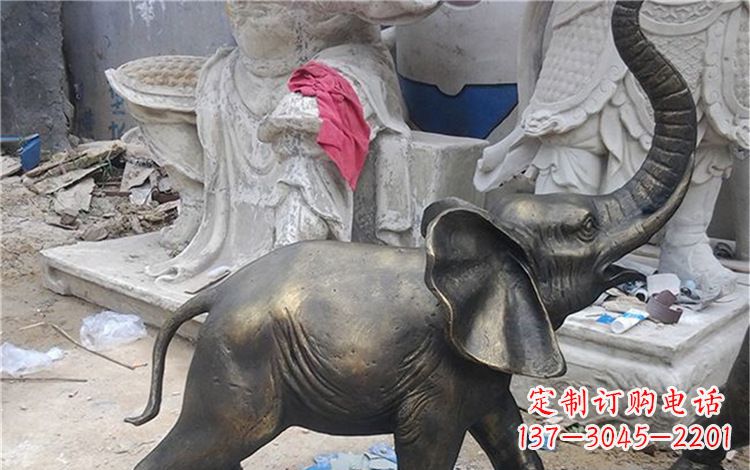天津精美大象铜雕