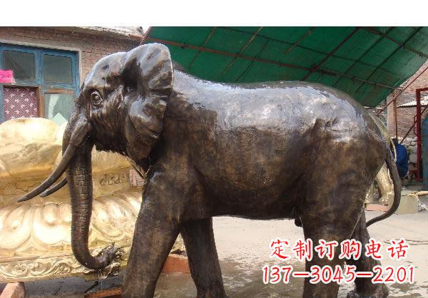 天津精美大象铜雕塑
