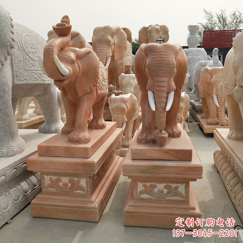 天津大象水缸石雕塑