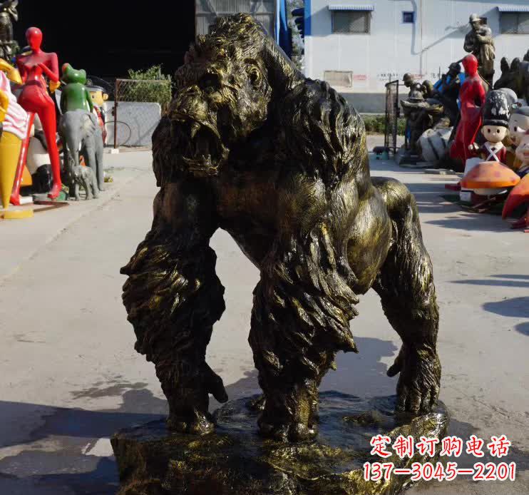 天津中领雕塑精美大猩猩铜雕