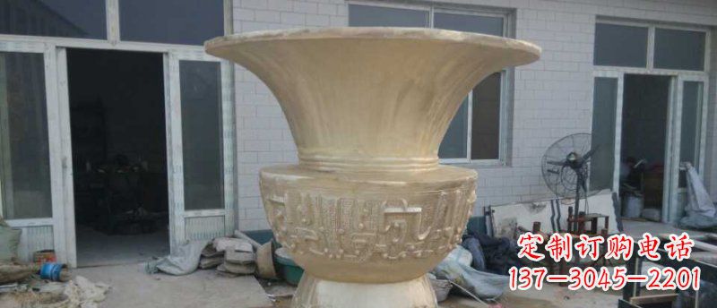 天津高品质大型花盆铜雕