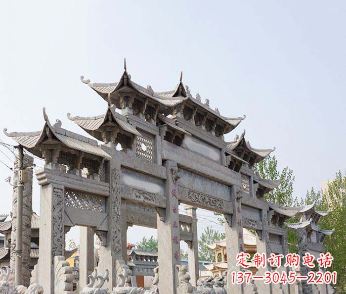 天津特大型五门石雕牌楼