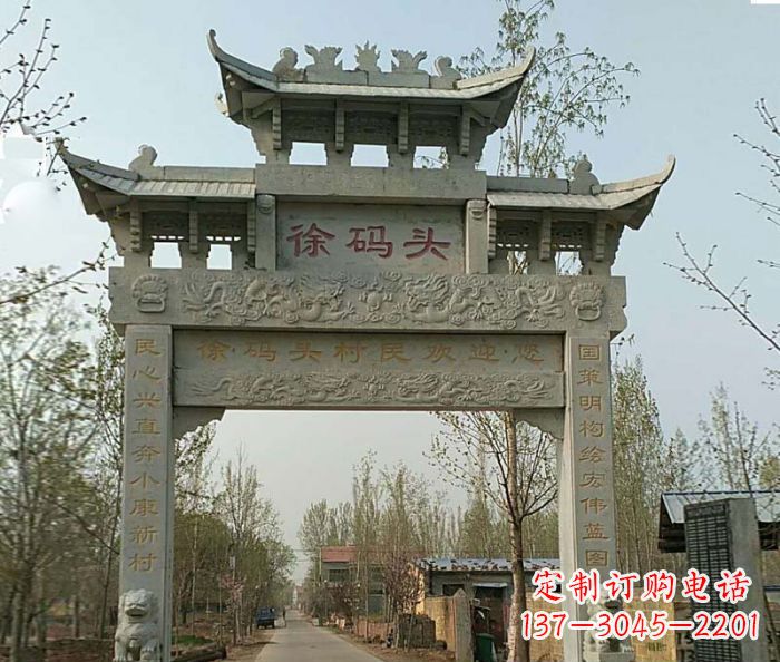 天津精美纯手工大理石牌坊雕塑