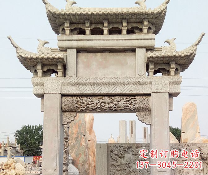 天津特色大理石牌坊石雕