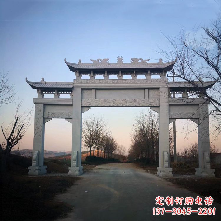 天津品质卓越的道路三门石牌坊雕塑