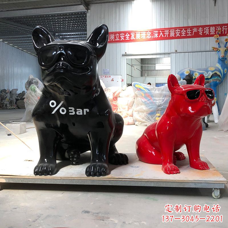 天津精致可爱的不锈钢斗牛犬雕塑