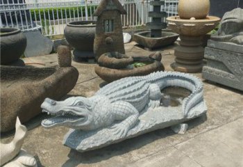 天津动物雕塑大理石鳄鱼