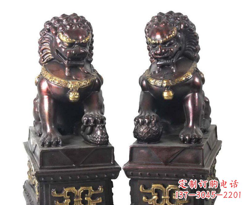 天津传统工艺铜雕狮子雕塑