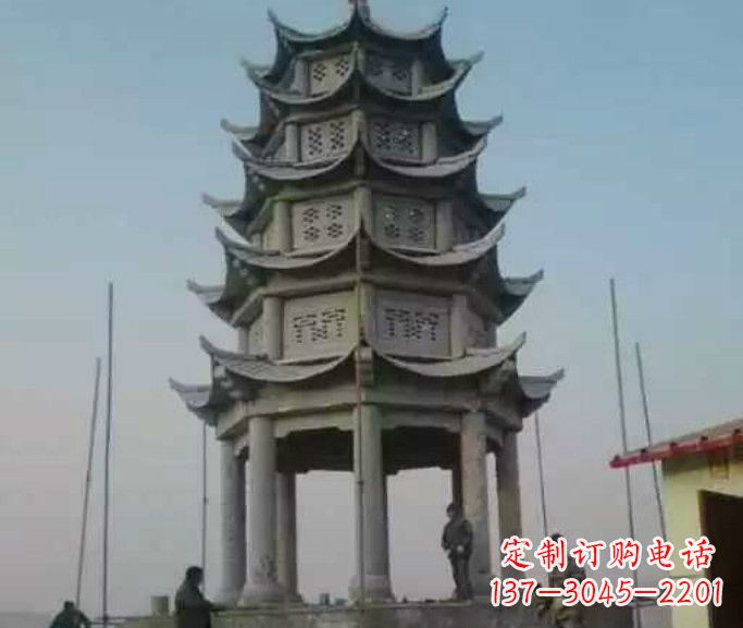 天津精美绝伦的多层凉亭石雕