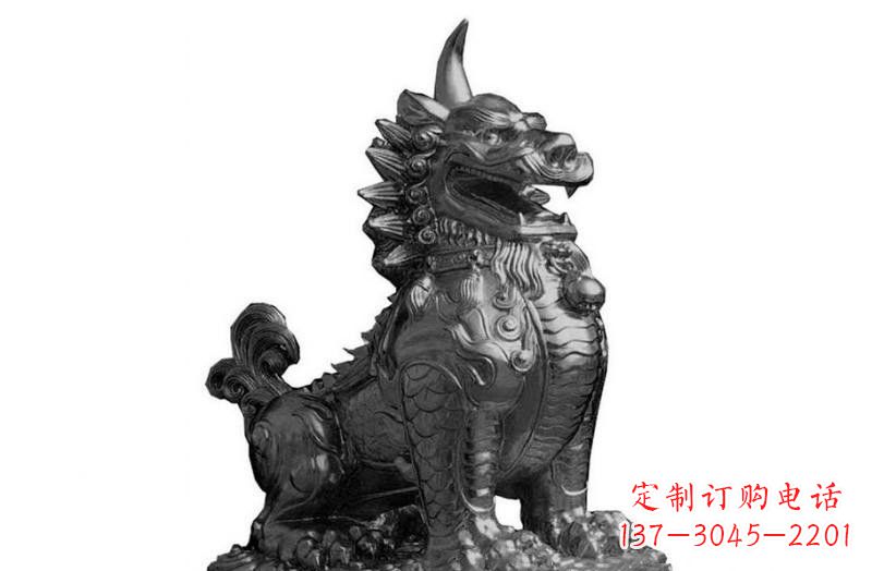 天津独角兽铜雕塑，精美细腻传统工艺