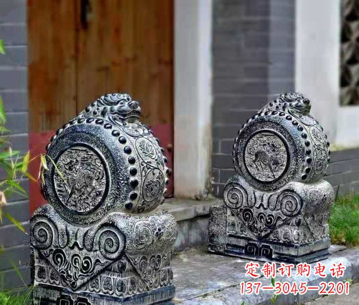 天津仿古抱鼓石镇宅石门墩