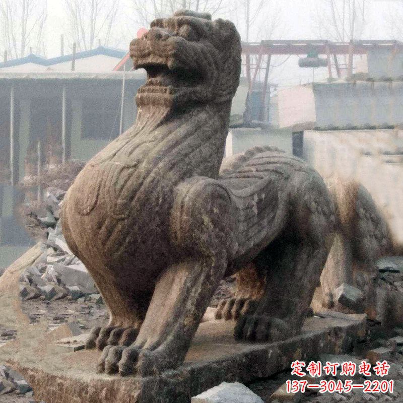 天津仿古狴犴青石雕塑