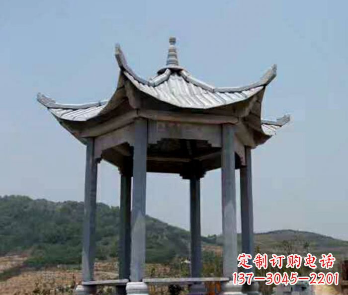 天津仿古六角凉亭石雕 (5)