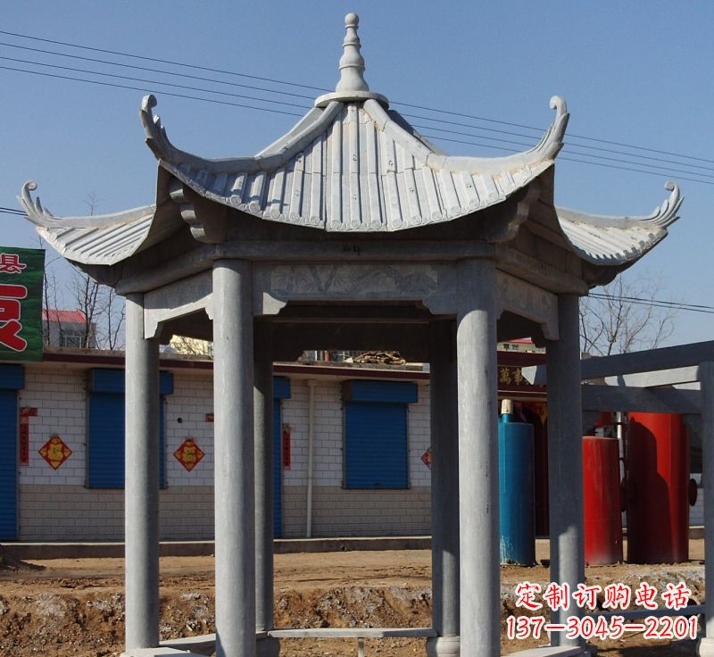 天津精美仿古石雕凉亭