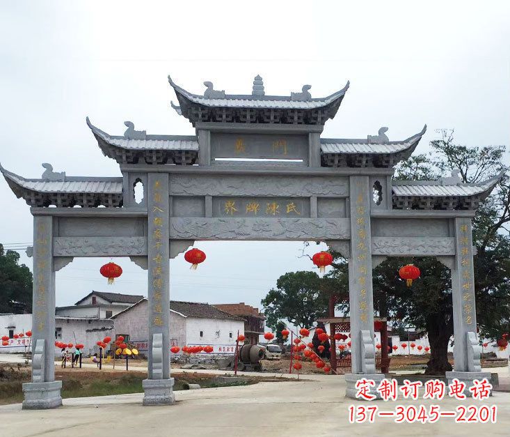 天津精美仿古牌坊石雕